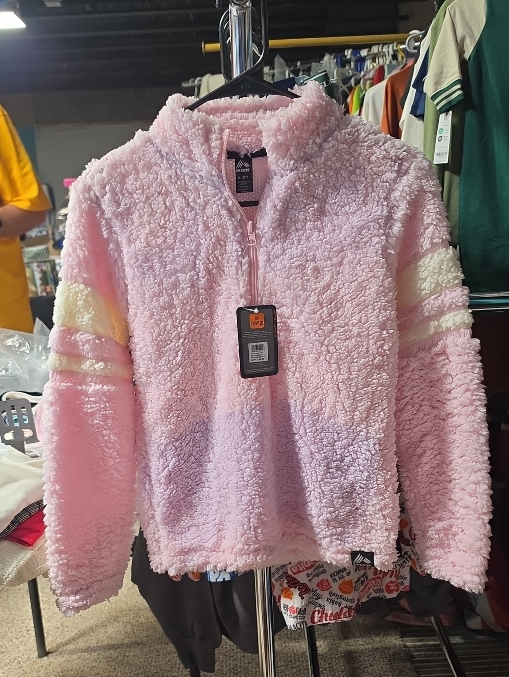 Girls RBX Pink/ Purple Sherpa Half-Zip Jacket